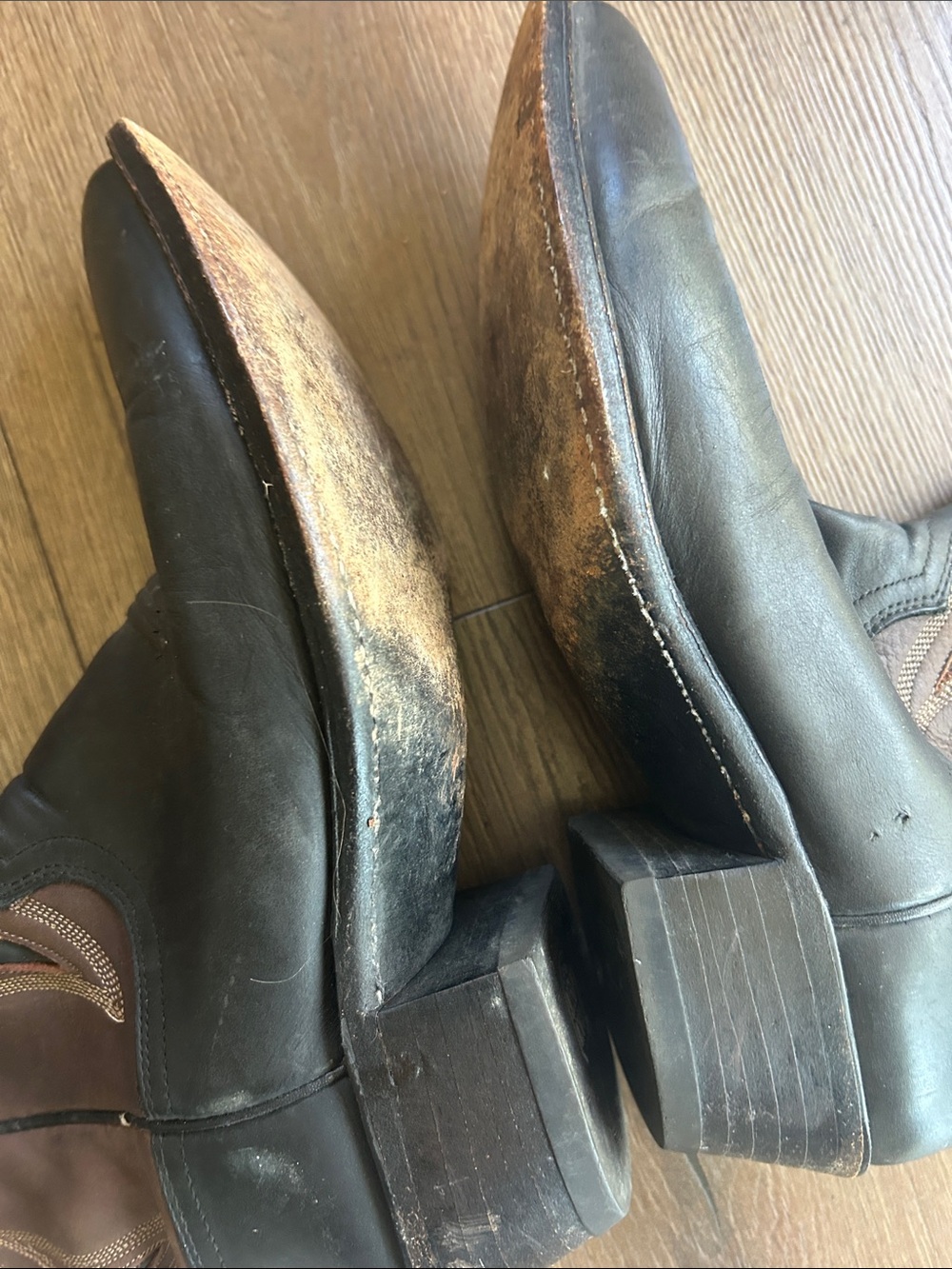 Dan Post Two-Tone Brown Leather Western Boots !! 8.5 D - Picture 7 of 12